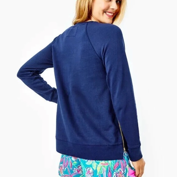 Lily Pulitzer Luxletic Beach Comber Pullover Sweatshirt Top S - Picture 3 of 12